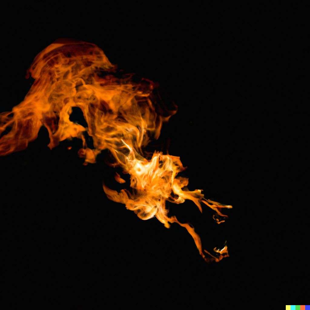 a representation of anxiety, fire art